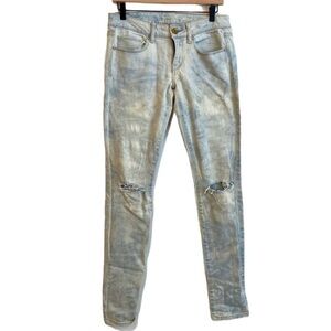 American eagle light retro acid wash skinny stretch jean with distressing size 6